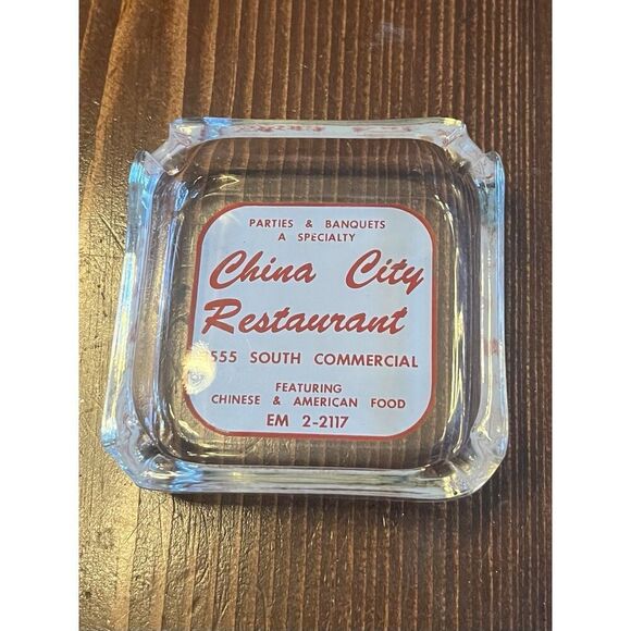 Vintage China City Restaurant Advertising Ash Tray Large Size 4” - Picture 1 of 4